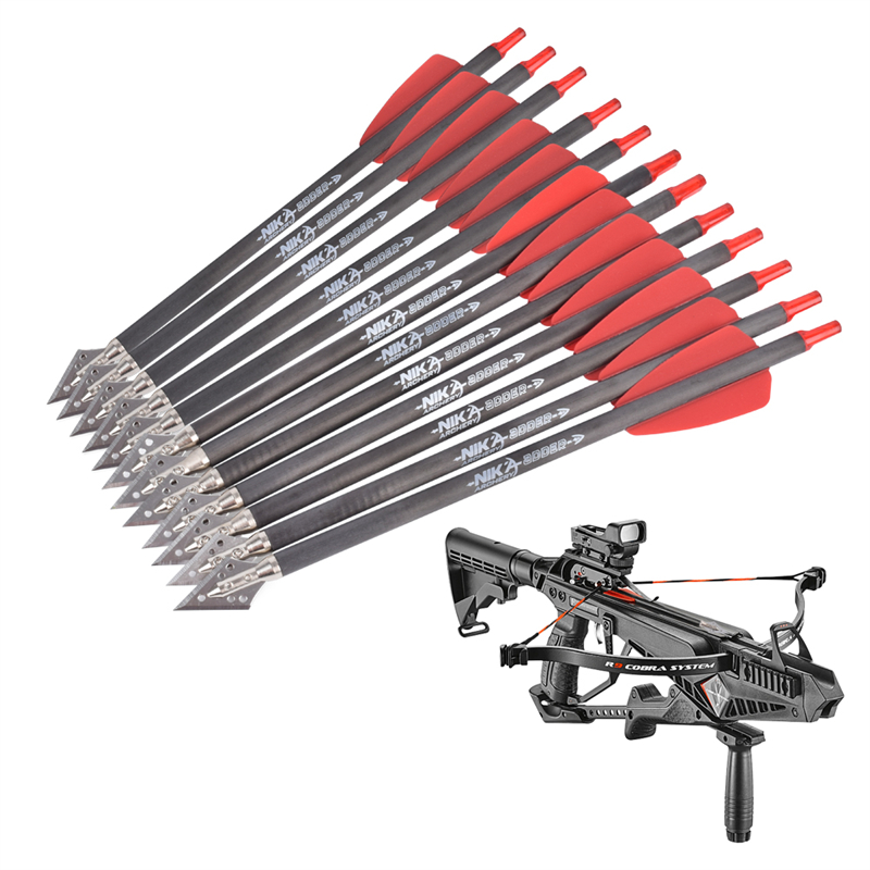 Nika Archery 114521-04 ID6.2mm Углеродного волокна Brosswe Bolts Стальные Blade Broadheads Система Cobra Adder/R9/rx Охота в лучах стрельбы
